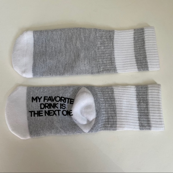 My Favorite Drink Is The Next One Grey Crew Socks - Picture 2 of 2